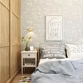 Background double bed 3d model