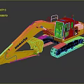Yellow Komatsu Heavy Duty Crawler Excavator With Front Bucket And Cabin