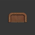 Classic Brown Leather Sofa With Tufted Diamond Pattern And Rolled Arms 3d model