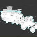Vintage Modified Vehicle With Cargo And Tractor Front Loader In Industrial Style