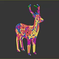 Golden Geometric Deer Decorative Ornament with Polygonal Structure for Home Decor Set