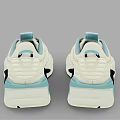White Casual Sneakers With Light Blue Accents And Dark Contrast Side Panels