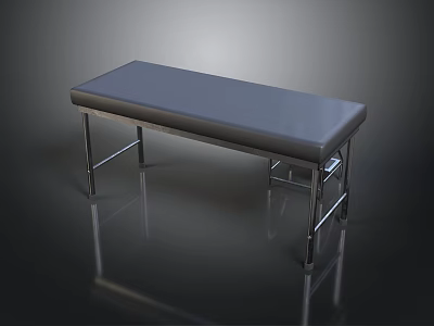 Modern Black Bench With Padded Seat And Metal Frame Sleek Design 3d model