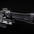 Tactical Black Weapon Rifle Scope With Adjustment Knobs And Mounting Bracket 3d model