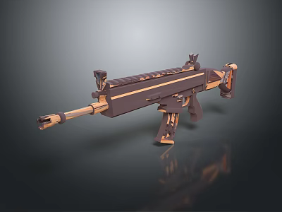 3D Rendered Modern Tactical Rifle With Wooden Accents Metal Parts And Scope Mount 3d model
