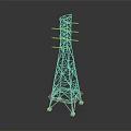 Road Infrastructure Electricity Pylon Metal Structure With Support Arms And Base Design