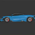 Blue Aerodynamic Sports Car With Sleek Design Black Roof Stylish Headlights And Alloy Wheels