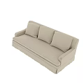 Two Seater Sofa Modern Comfortable Fabric Upholstered Beige Color With Plush Cushions And Simple Design