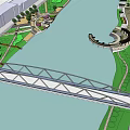 Waterfront Landscape Urban Design With Riverfront Layout Buildings Roads And Green Spaces