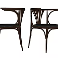 Modern Wooden Dining Chairs With Leather Seats Armrest And Vertical Slat Back Design Features