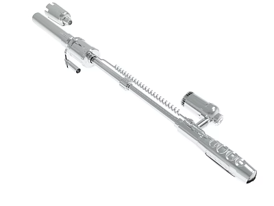 Silver Metal Long Strip Tool With Spring Adjustment Device Connecting Parts And Knobs 3d model