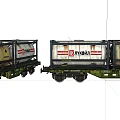 Vintage Model Railway Tank Cars With Green Chassis And White Tanks