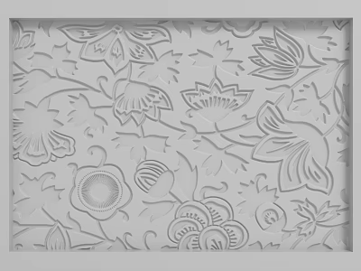 Elegant Decorative Background Wall With Intricate Floral And Leaf Relief Patterns 3d model