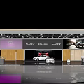 LUXGEN Exhibition Booth With Purple Backdrop Wooden Panels And Luxury Car