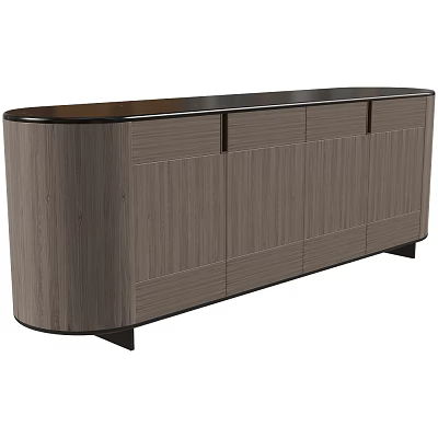 Modern Wooden Sideboard With Sleek Design Neutral Tone And Multiple Cabinet Doors 3d model