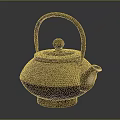 Traditional Cast Iron Teapot With Woven Texture Curved Handle And Round Knob Lid