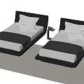 Modern single bedside table 3d model