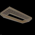 Modern Square Multi Layered Crystal Ceiling Light With Golden Glow