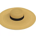Lightweight Wide Brim Straw Hat With Black Ribbon Band For Summer Days