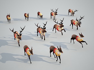 Modern Elk Christmas Elk Bag 3d model