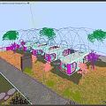 Contemporary Space Capsule Exterior With Green Lawn And Sunset Mountain View