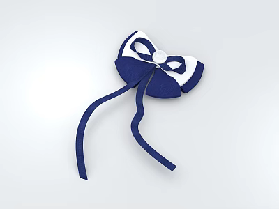 Blue And White Bowknot Decorative Ornament Set With Long Blue Ribbons For Home Decoration 3d model