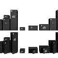 Black Storage Cabinets Featuring Multiple Sizes Open Closed Doors And Lockable Latches 3d model