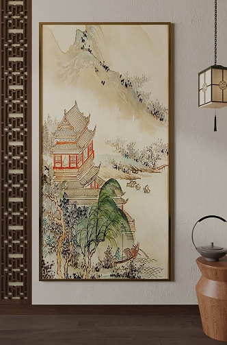 New Chinese Decorative Painting 3d model