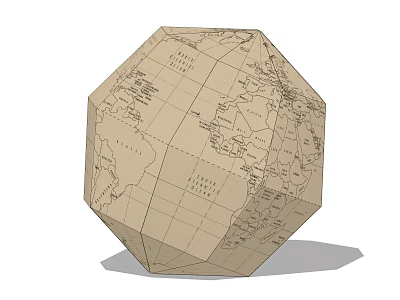 Unique Stylish Vintage Polyhedral Globe Decorative Ornament for Home Tabletop Decoration 3d model