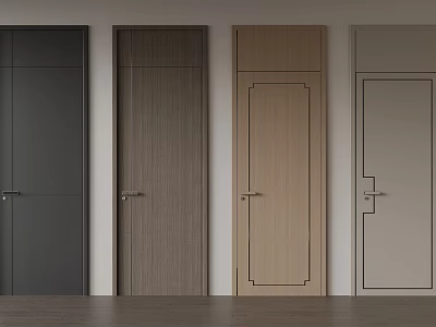 Modern Home Interior Hinged Doors In Various Colors With Stylish Designs And Metal Handles 3d model