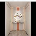 New Chinese Cream Arc Lamp with No Main Lamp Corridor End View Entrance 3d model
