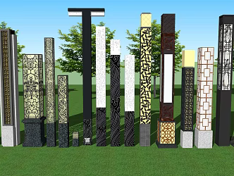 New Chinese Landscape Lamp Post Street Lamp Garden Lamp Floor Lamp Lawn Lamp 3d model