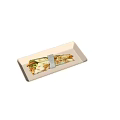 Delicious Wrap With Vegetables And Meat Served On Beige Rectangular Plate 3d model