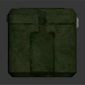 Green Storage Box With Metal Clasps And Straps Durable Fabric Construction