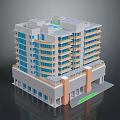 Modern Multi Story Residential Building With Balconies Glass Windows And Entrance