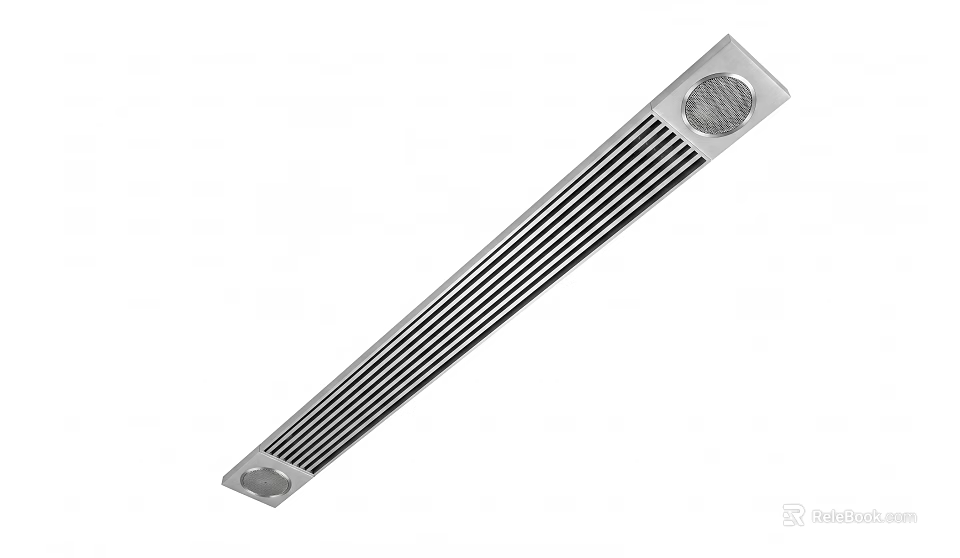 Modern Air Conditioner Vent With Long Slim Metal Design And Striped Surface 3d model 