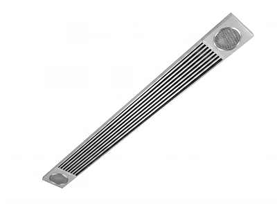 Modern Air Conditioner Vent With Long Slim Metal Design And Striped Surface 3d model