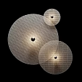 Circular Mesh Design Wall Lamps with Modern Lighting Features on Black Background 3d model