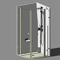 Modern Enclosed Shower Sauna Unit With Glass Door And Shower Head