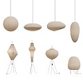 Modern Middle Style Chandelier Floor Lamp Lamps Combination 3d model