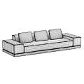 Modern Brown Velvet Sofa With Multiple Cushions And Minimalist Modular Design 3d model