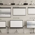 Projection Curtain Projector Combination Projector Mobile Projection Curtain Projection Equipment Projection Curtain Bracket 3d model