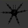 Mechanical Spider Robot With Black Body Multiple Legs And Antennas Design