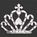 Sparkling Crown Jewelry Design With Heart Shaped Accents And Pink Gemstones