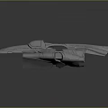 Space and Aerospace 3D Model White Spaceship With Wing Like Structures And Central Circular Design