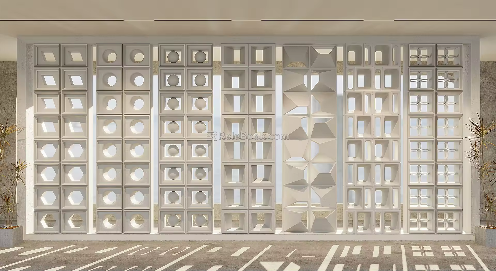 Cement component partition 3d model