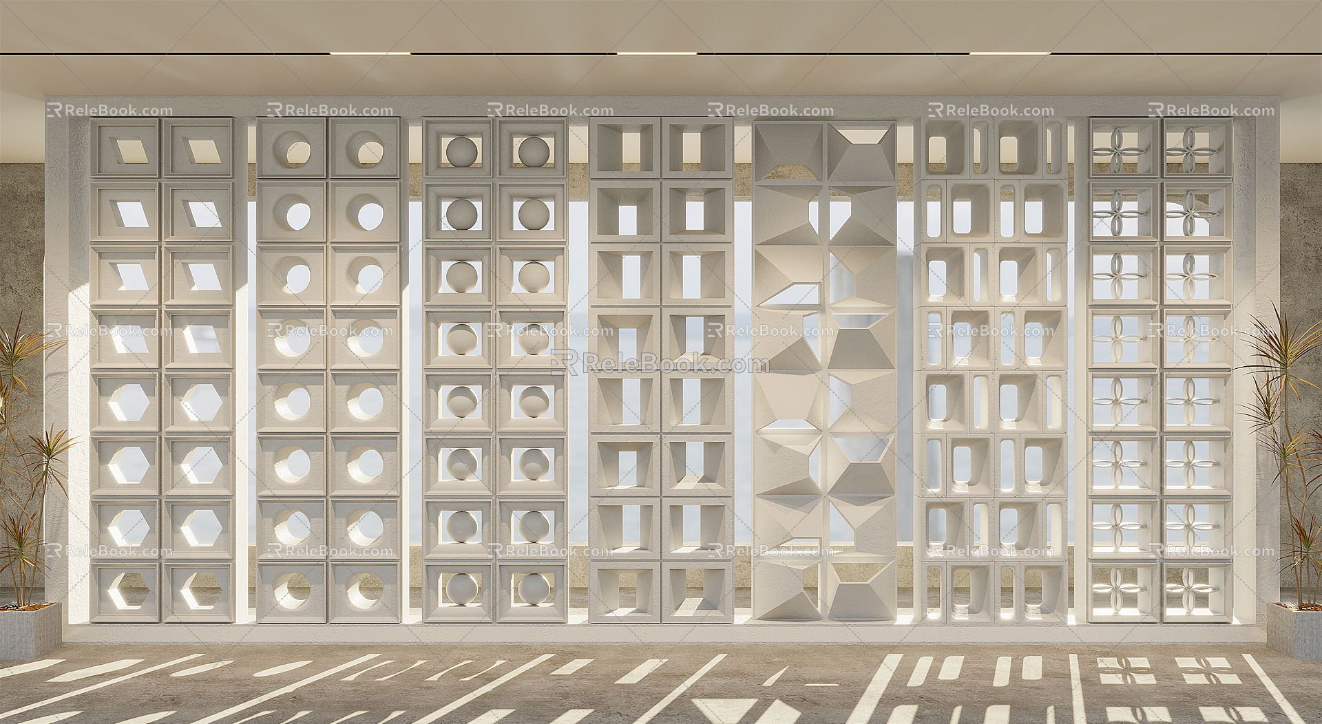 Cement component partition 3d model