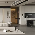 Modern Living And Dining Room Interior With Neutral Sofa Coffee Table And Decorative Vase