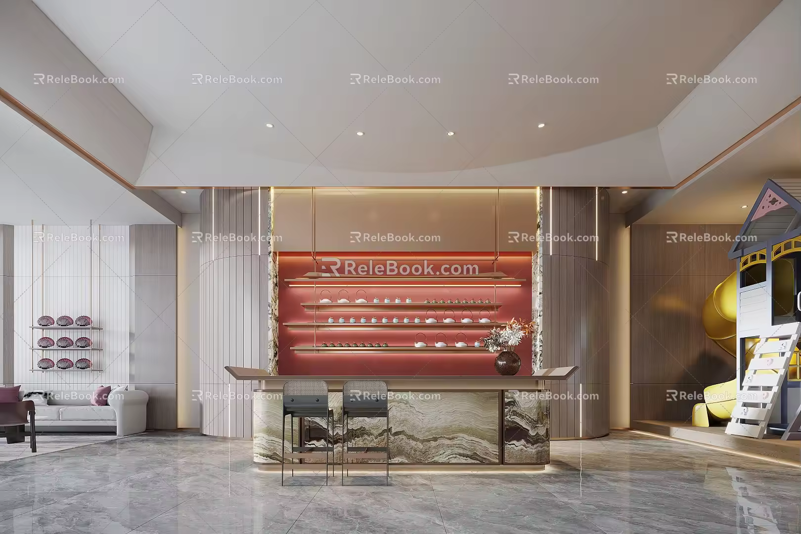 New Chinese Front Desk 3d model