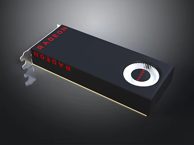 High Performance Radeon Graphics Card With Black Design And Cooling Fan 3d model